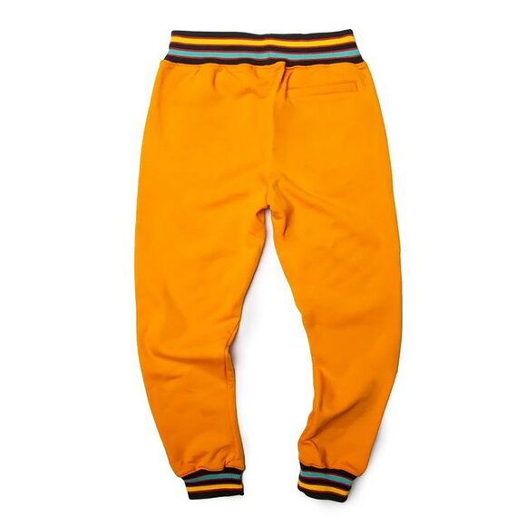 AACA Retro 90s Joggers HBCU Pride Sweatpants w/ Striped Cuffs, Gold - Picture 2 of 7